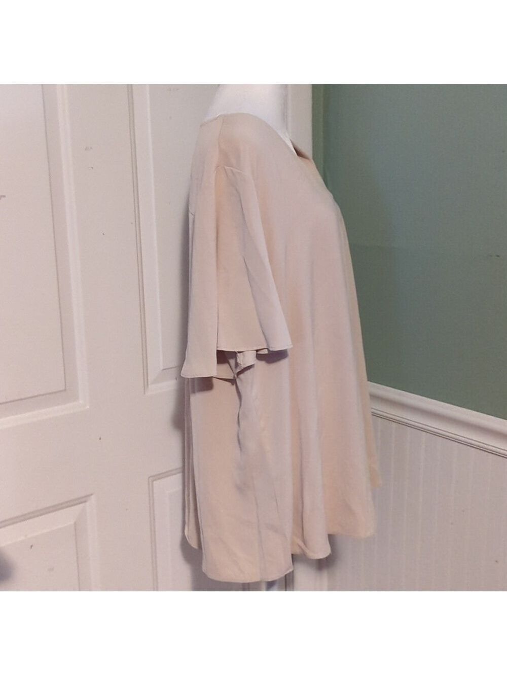 Anyally Nude Short Sleeve Top Blouse 2XL - Picture 8 of 11